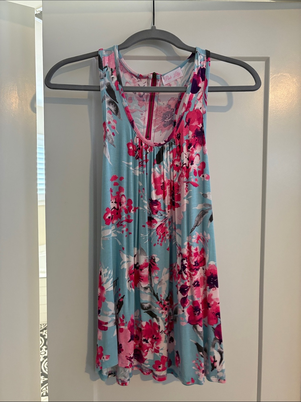 Pink Lily Aqua Tank with Pink Floral Print